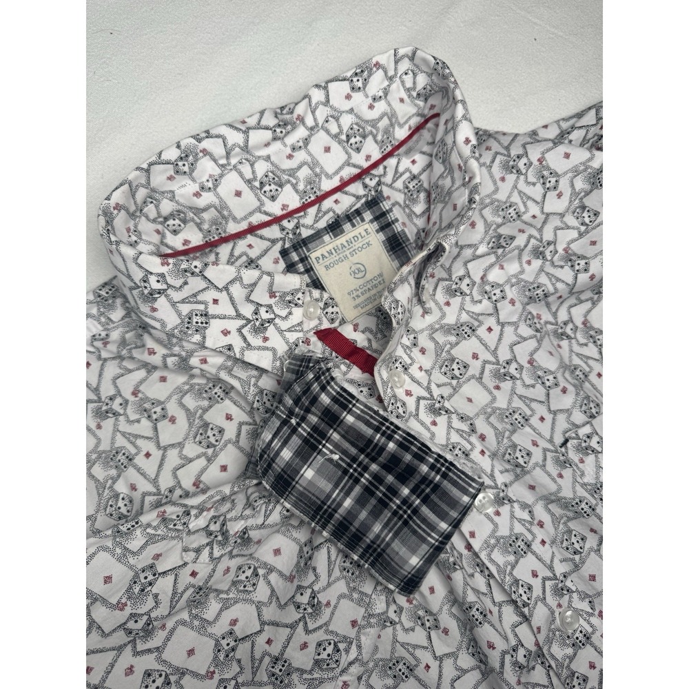 Panhandle‎ Rough Stock XXL Shirt Dice Cards Poker Print Western Button Up Cowboy
